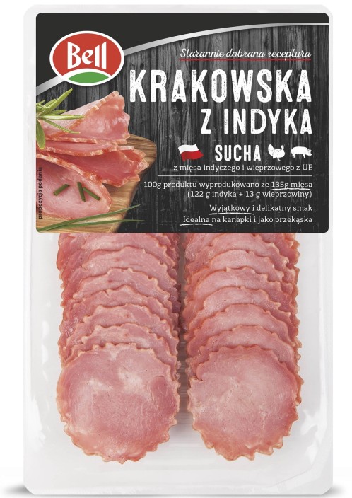 3052311 KIEŁBASA KRAKOWSKA Z INDYKA 90g